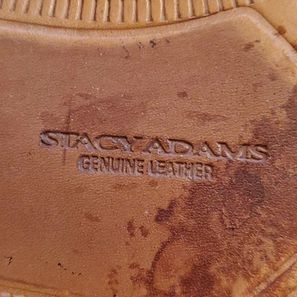 Stacy Adams- Mens Vintage Leather Square Toe Oxfords Business Casual Sz.9